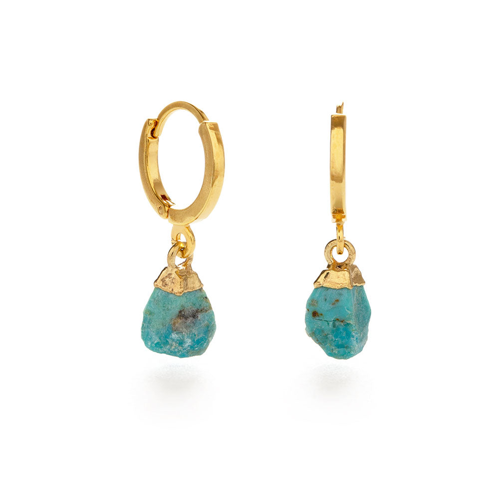 Turquoise huggie earrings