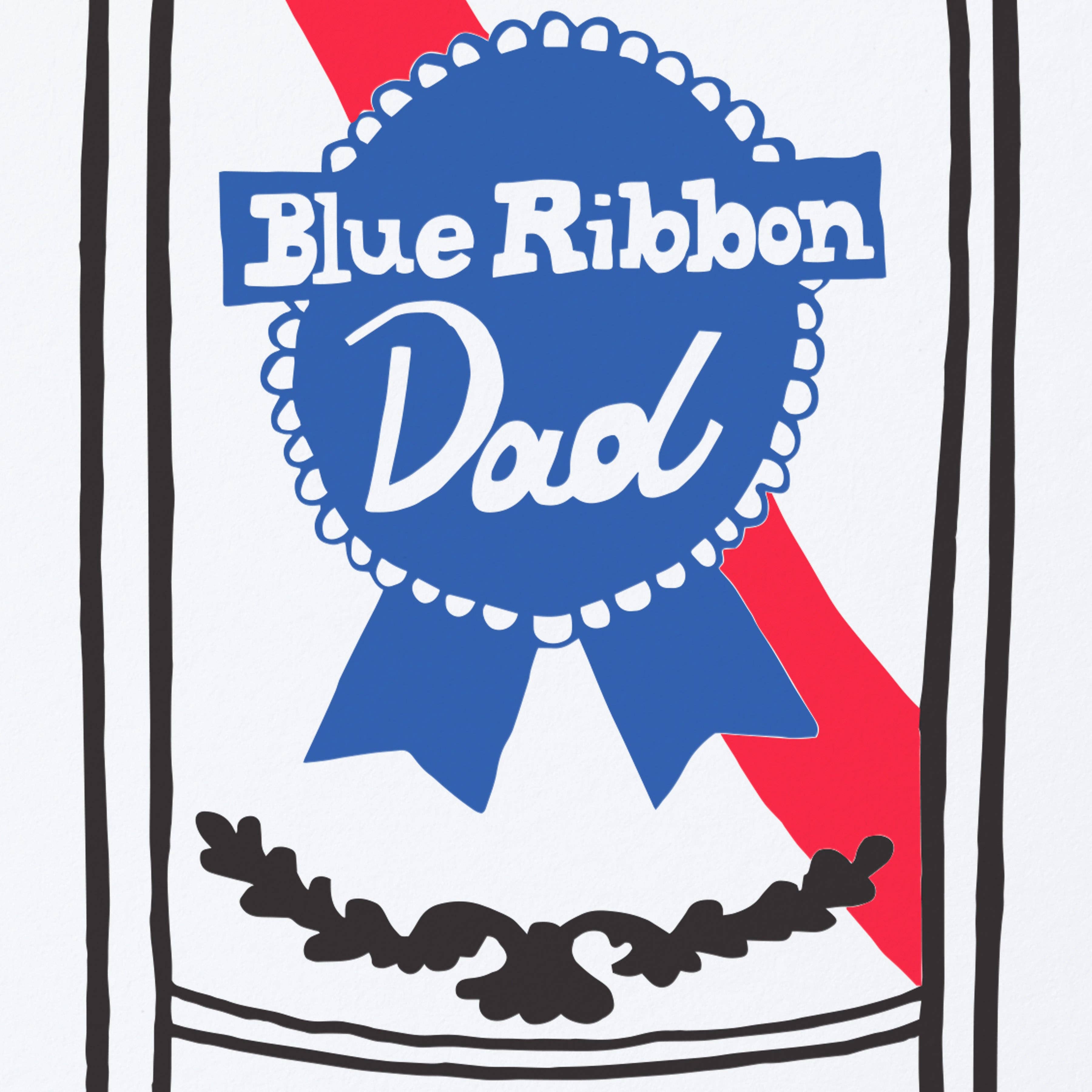 Blue Ribbon Dad Greeting Card