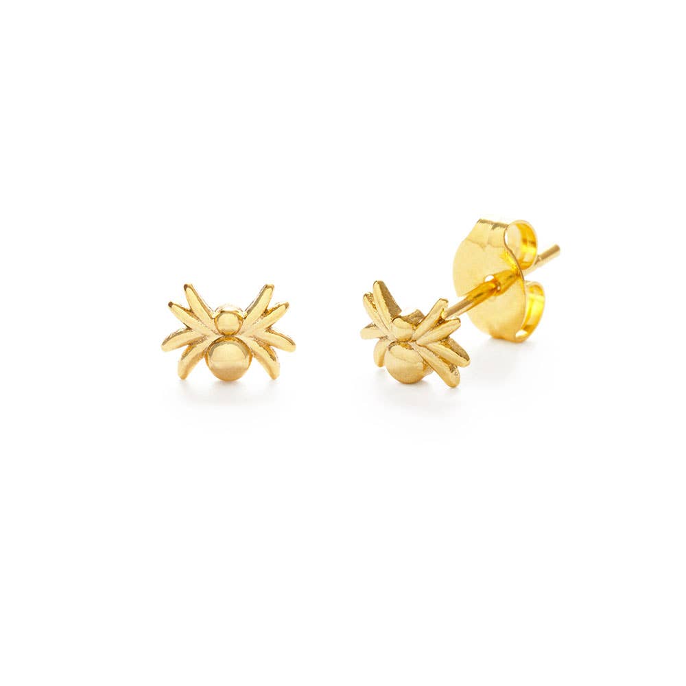 Spider Gold Stud Earrings