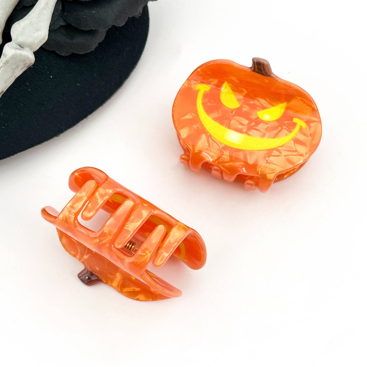 Pumpkin Smile Hair Claw