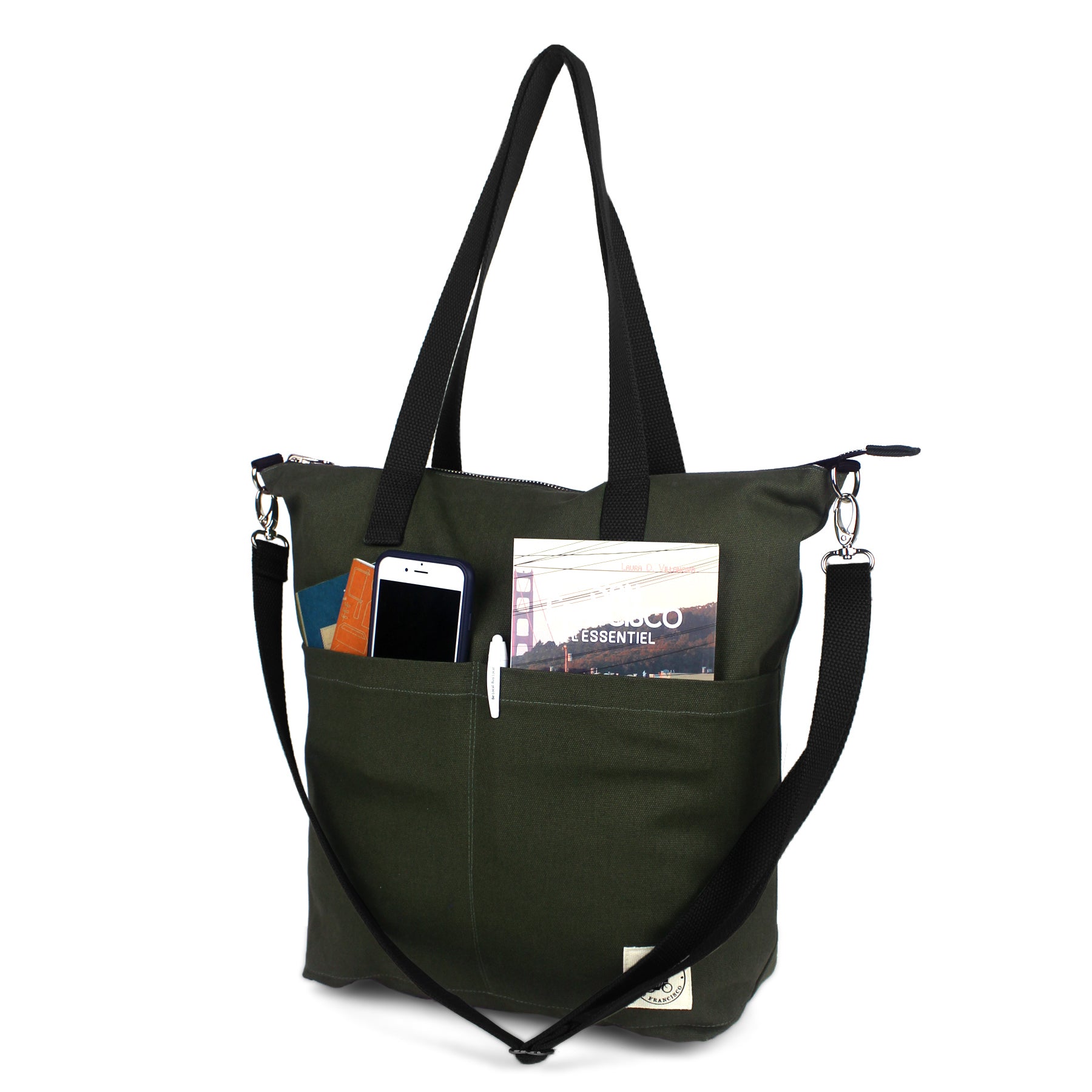 Reversible Messenger Bag - Pine/Railroad stripe