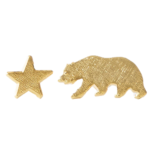 Bear and Star Stud Earrings