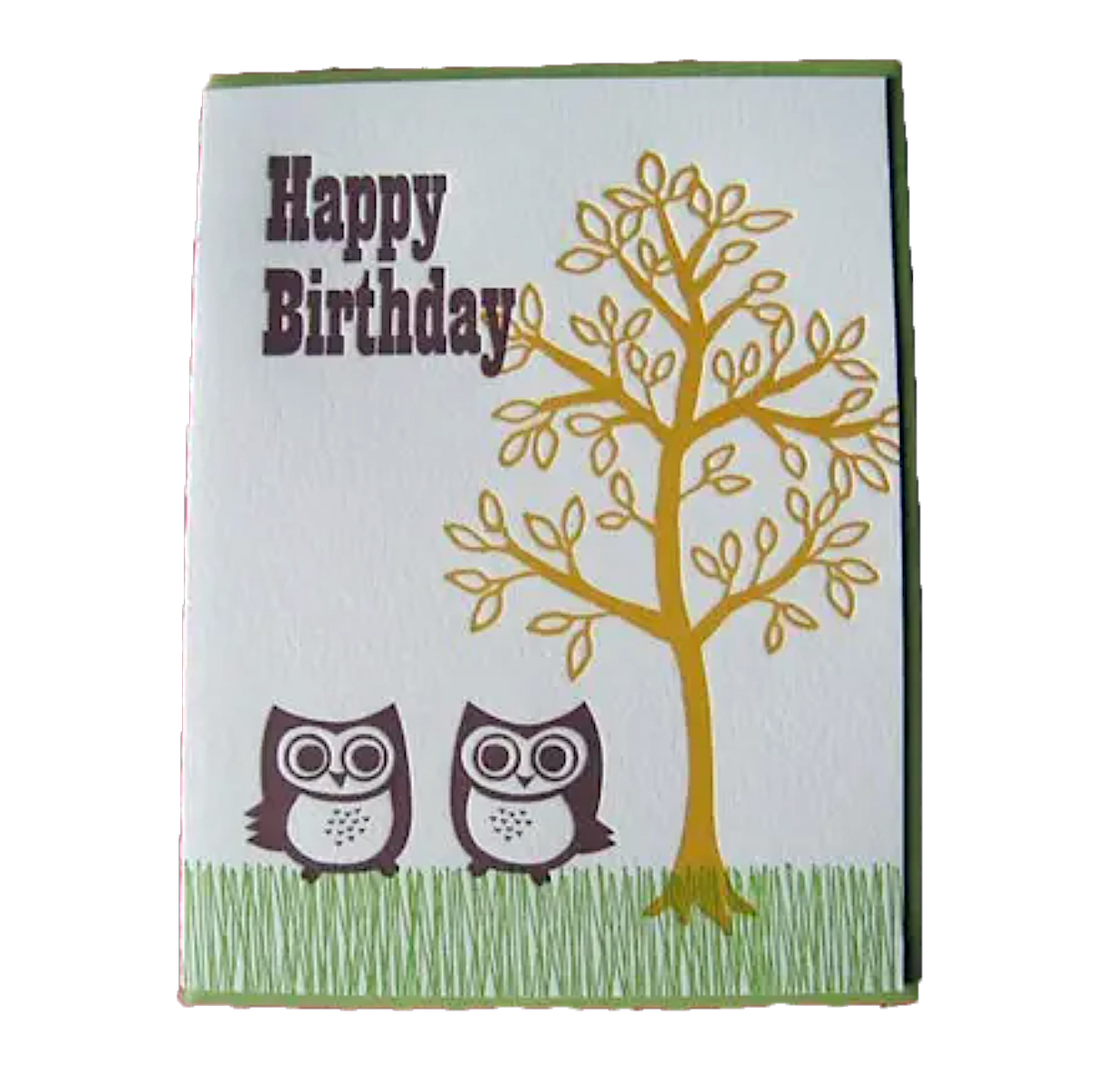 Birthday Owls Letterpress card