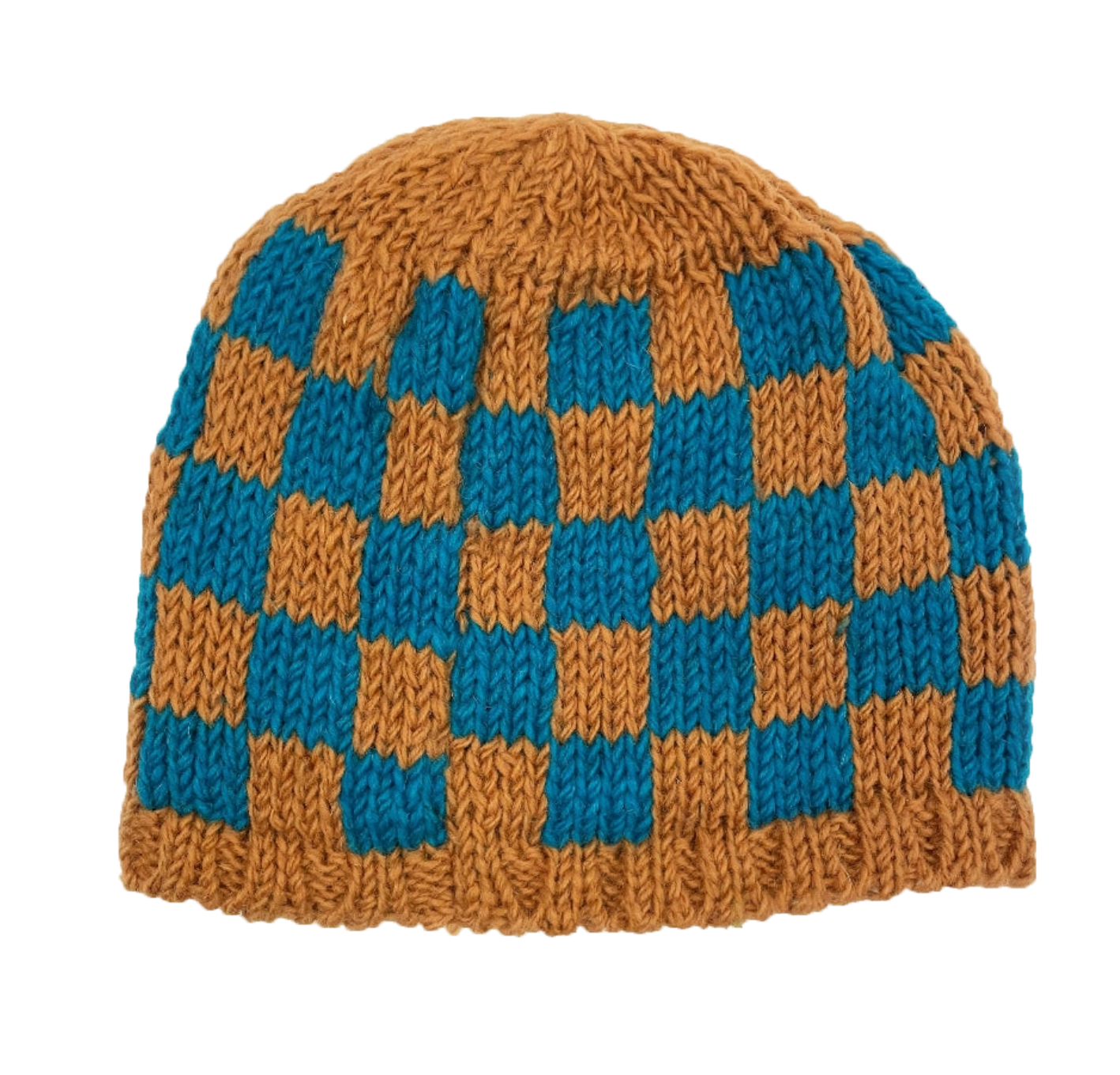 Checkered Beanie Mustard