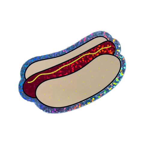 Glitter Hot Dog Sticker