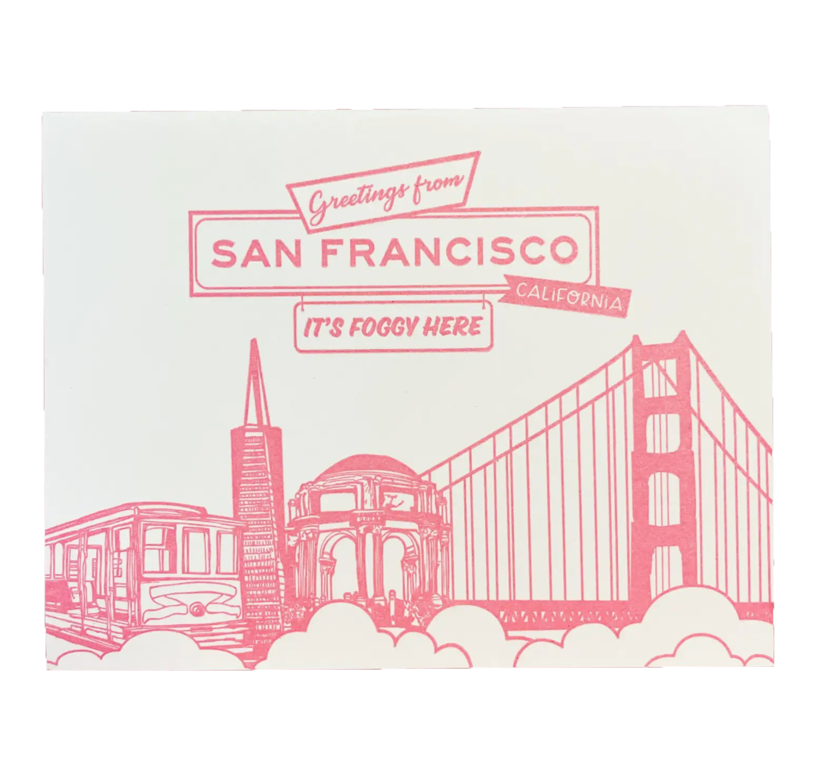 Greetings from Foggy SF greeting card
