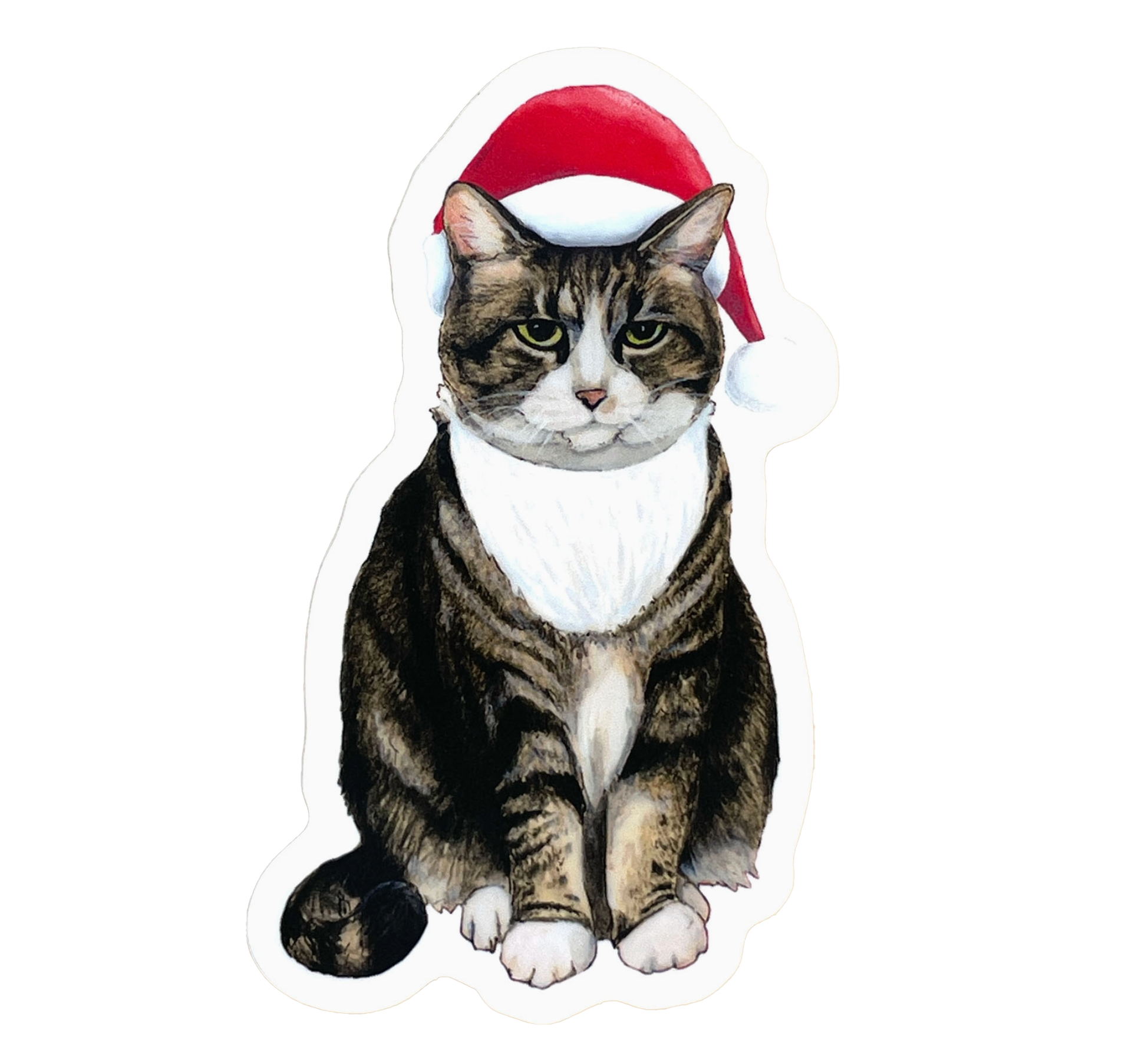 Grumpy Santa Cat Sticker