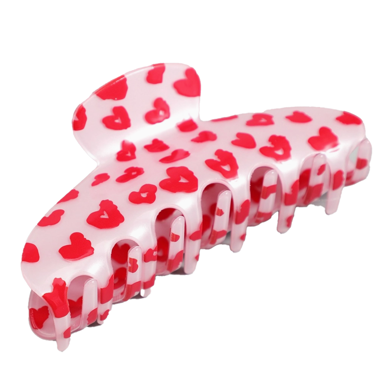 Heart hair claw - Pink & Red