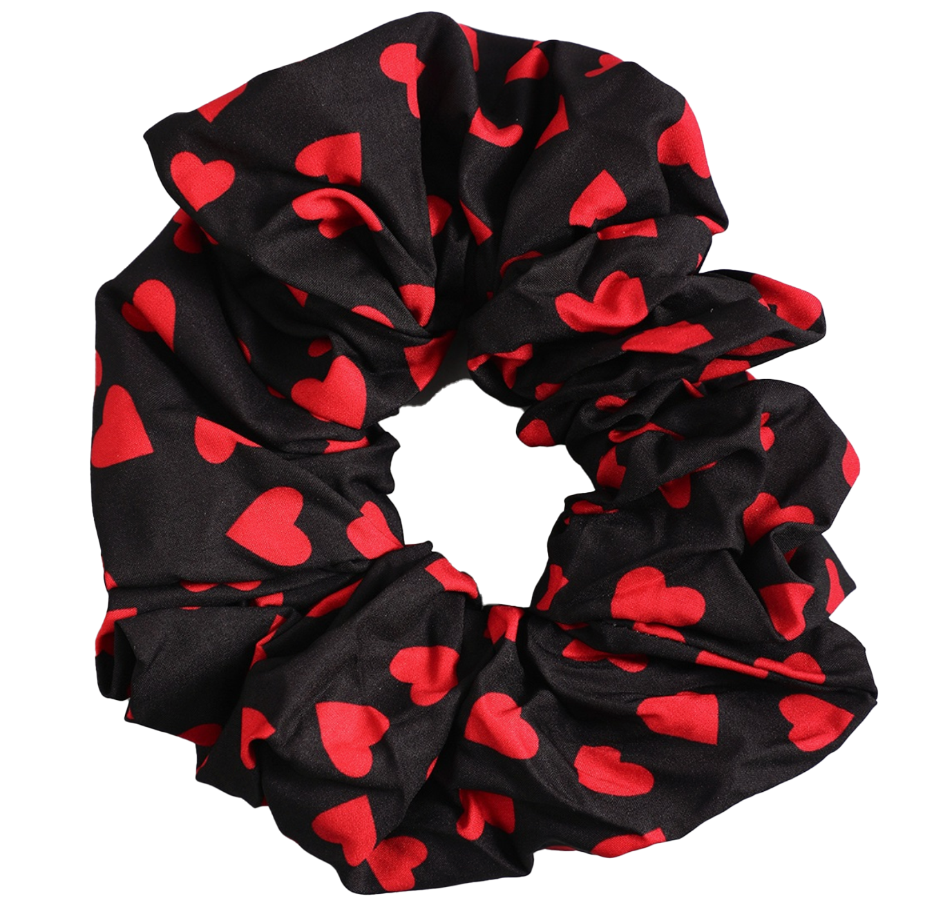 Heart scrunchie - Black & Red