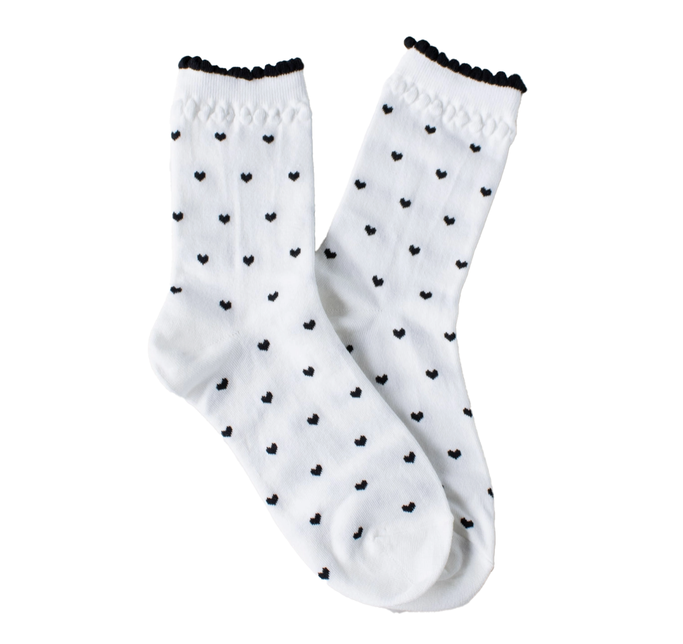 Heart socks - White & Black