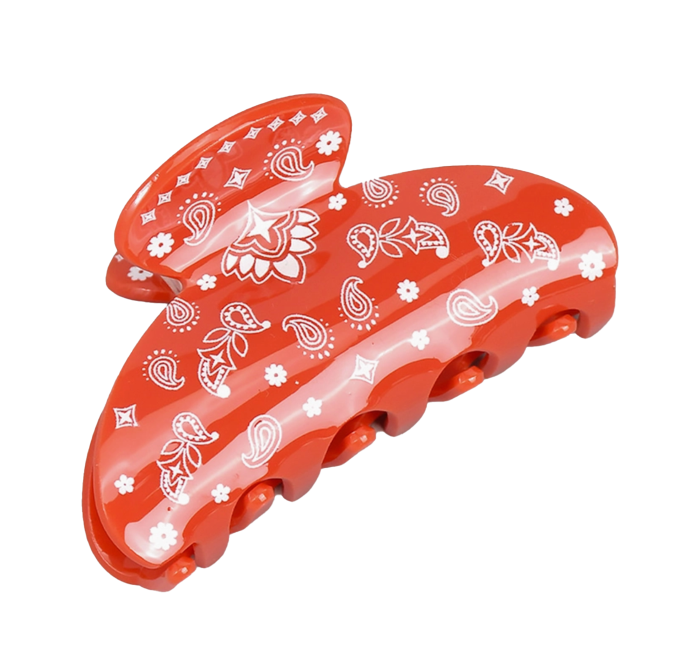 Red Paisley hair claw