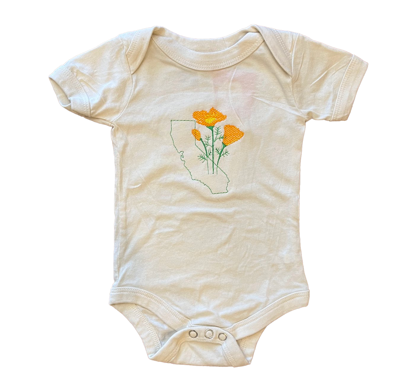 Poppy Embroidered onesie - Ivory