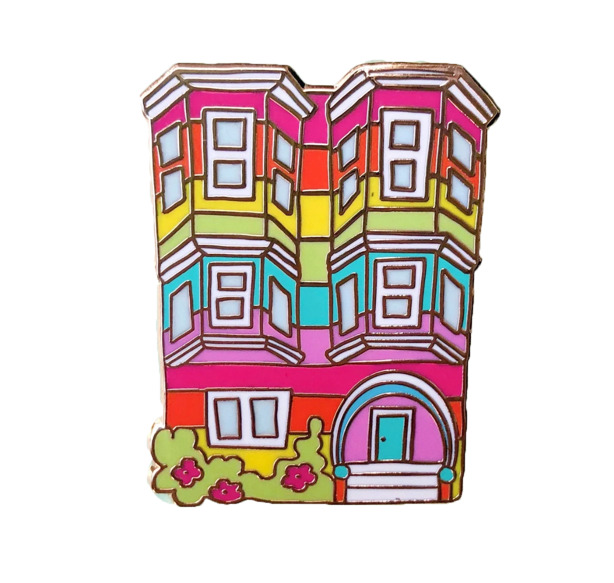 Painted Ladies enamel pin - Rainbow