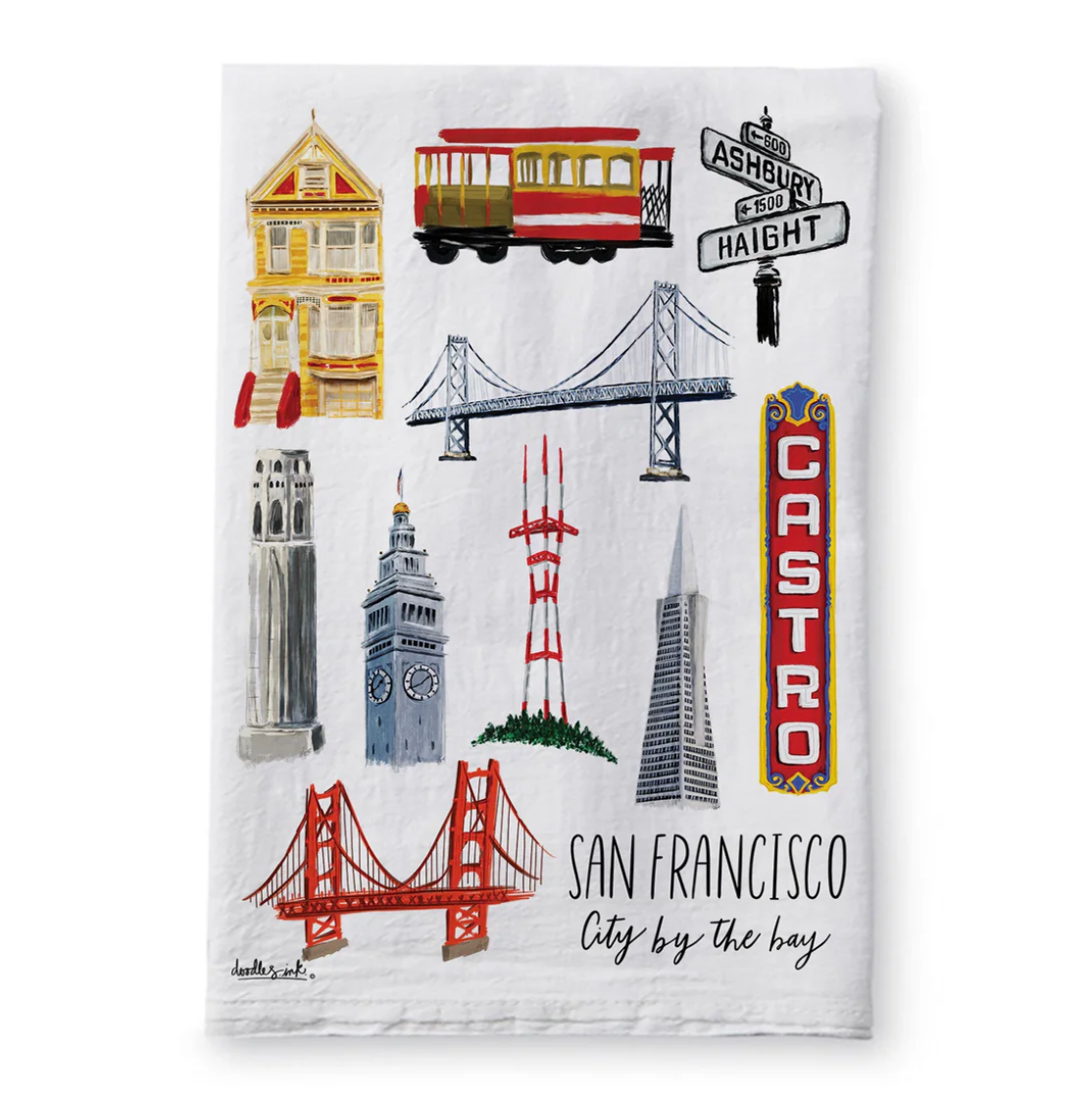 San Francisco Collage Tea Towel