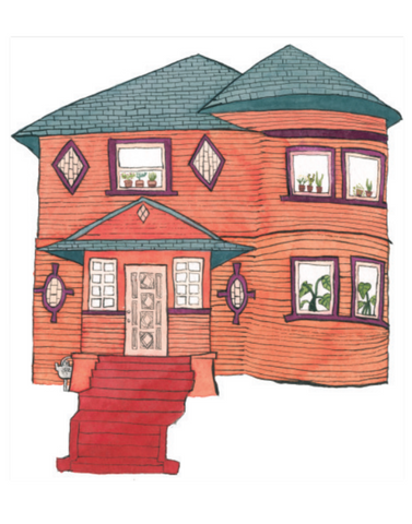 Orange House Greeting Card