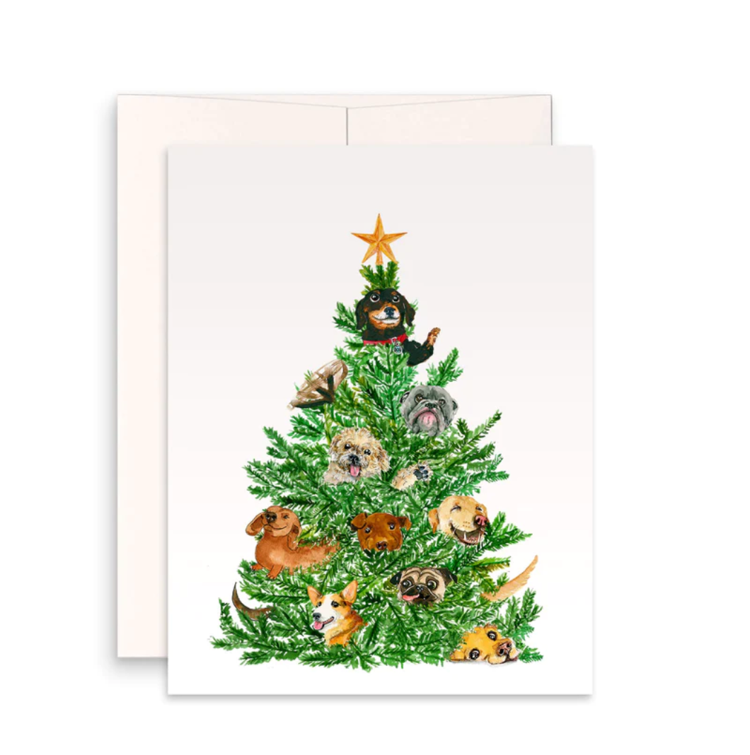 Dog Christmas Tree Card / Card Pack