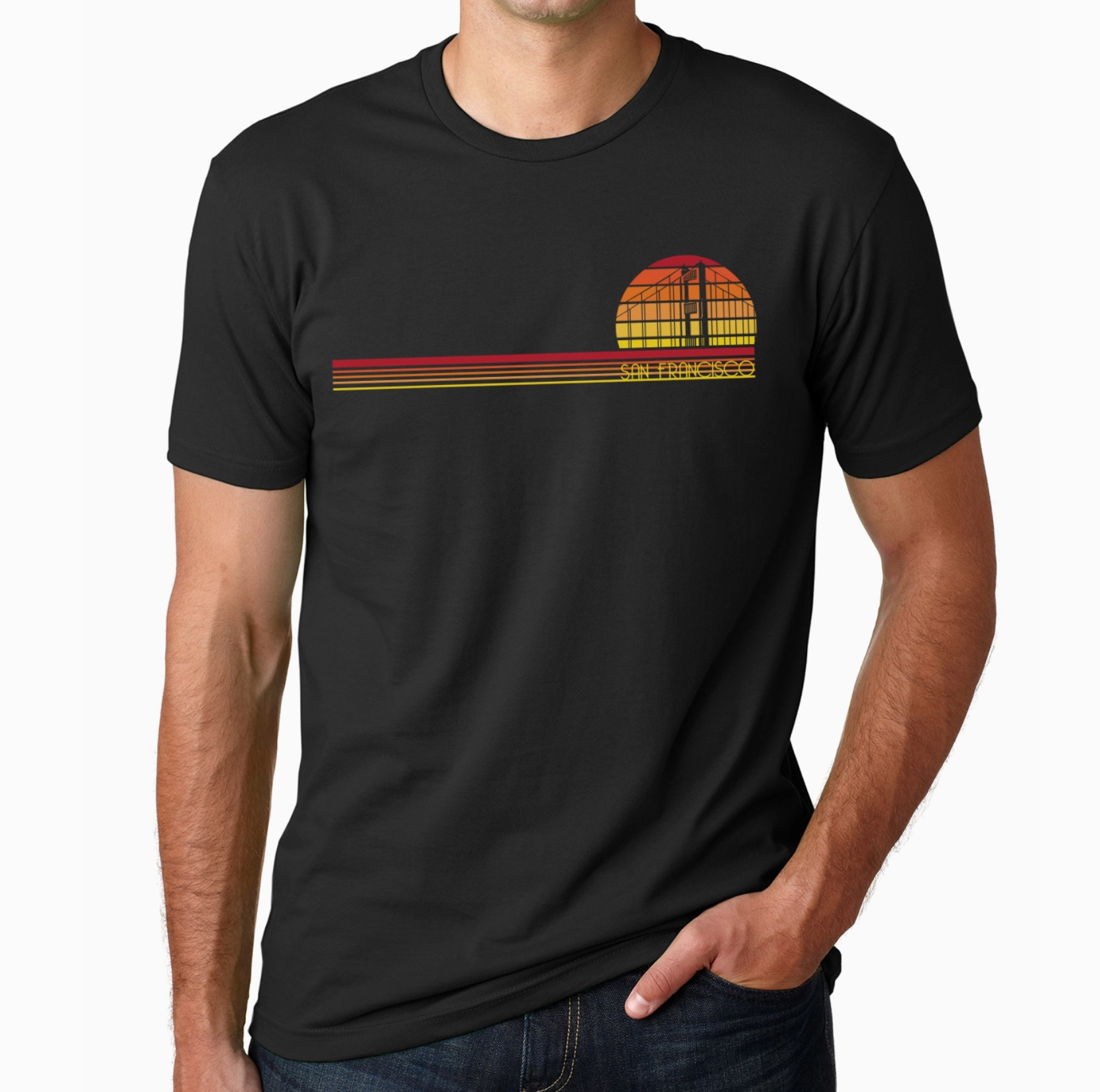 Golden Gate Bridge Ombre Men's tshirt