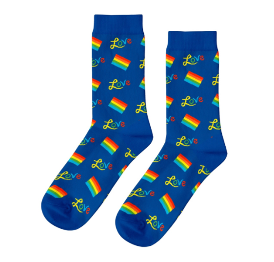 Rainbow Love socks LG
