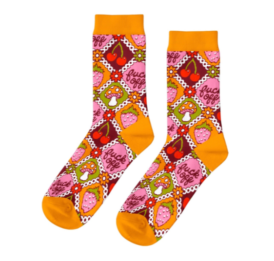 Argyle Fuck Off socks Women