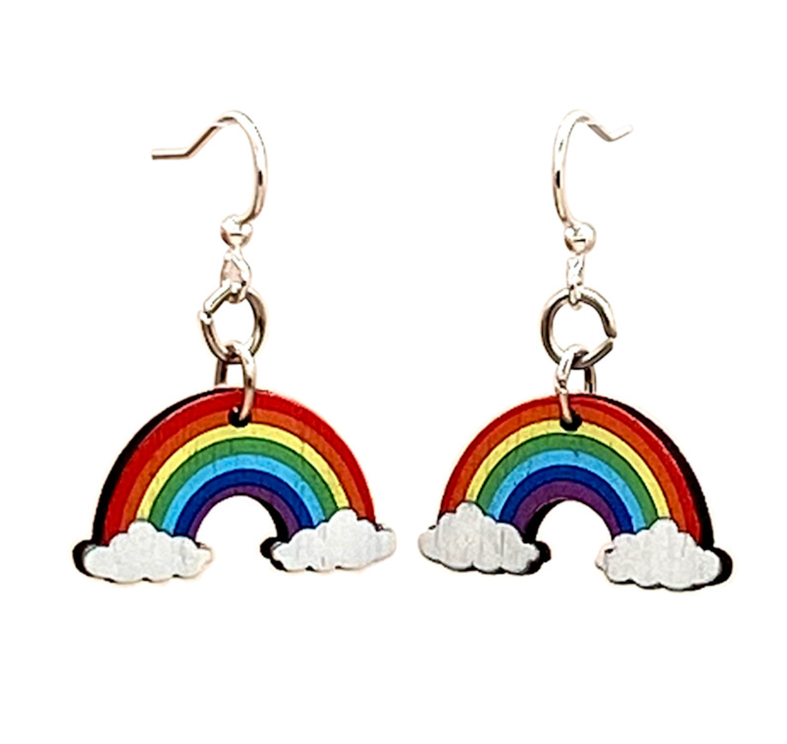 Rainbow Cloud Dangly earrings
