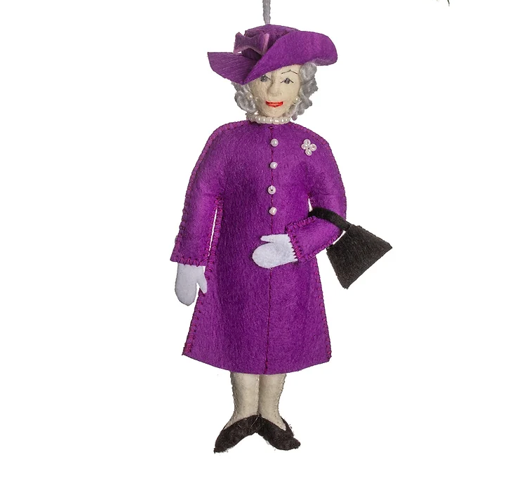 Queen Elizabeth ornament - Purple dress