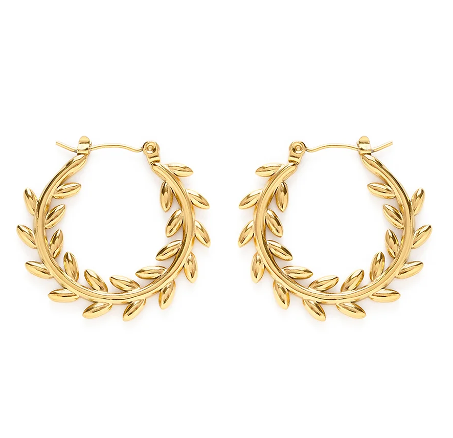 Olive Branch Hoop earrings