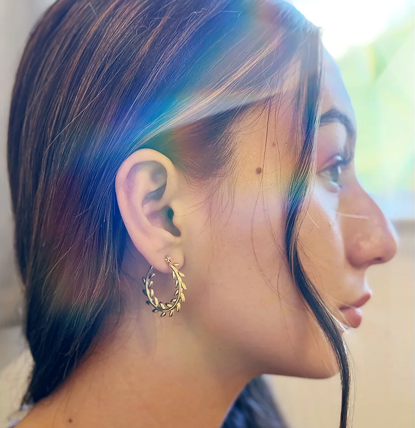 Olive Branch Hoop earrings