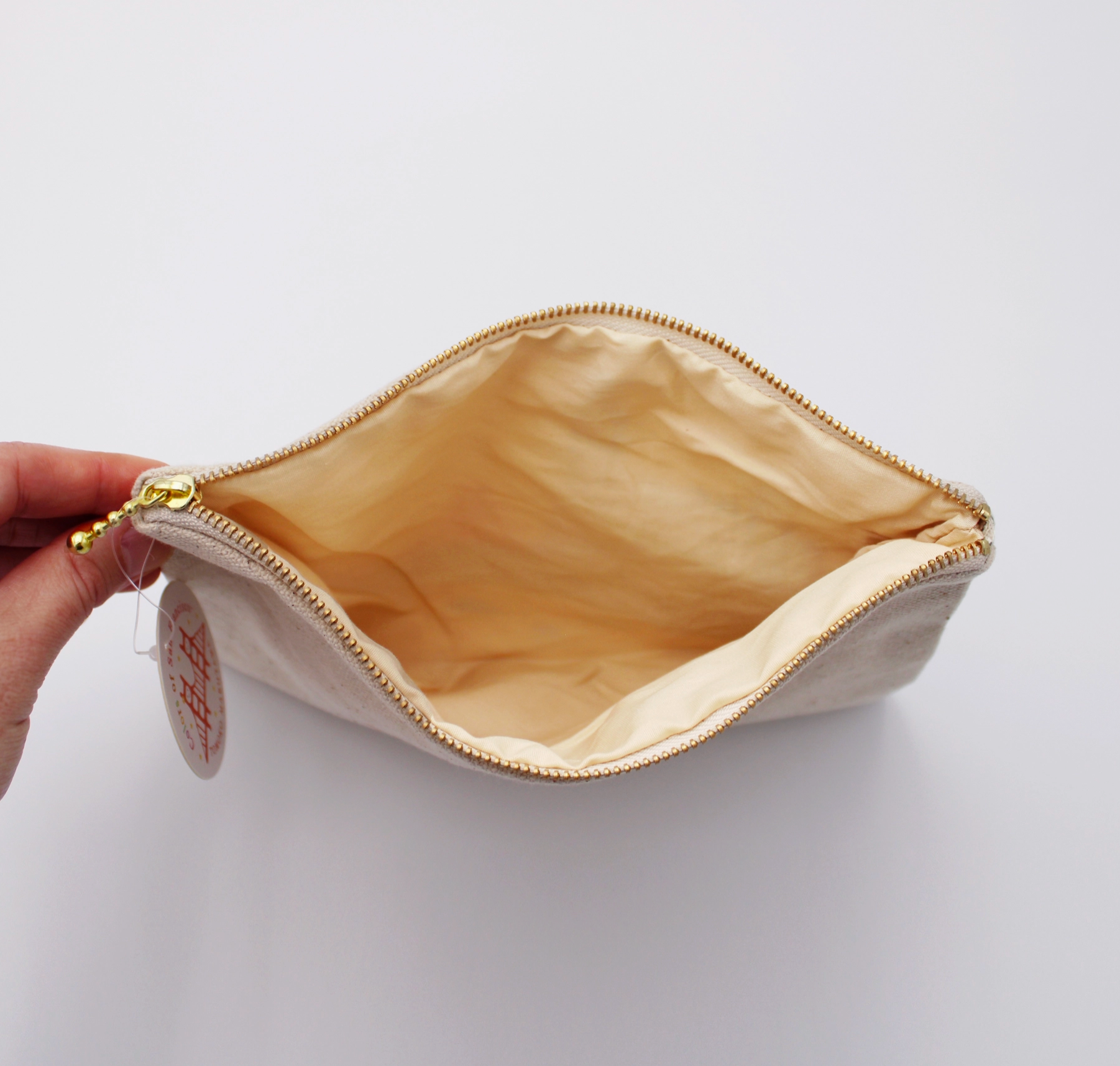 Embroidered Zipper Pouch - Full Moon