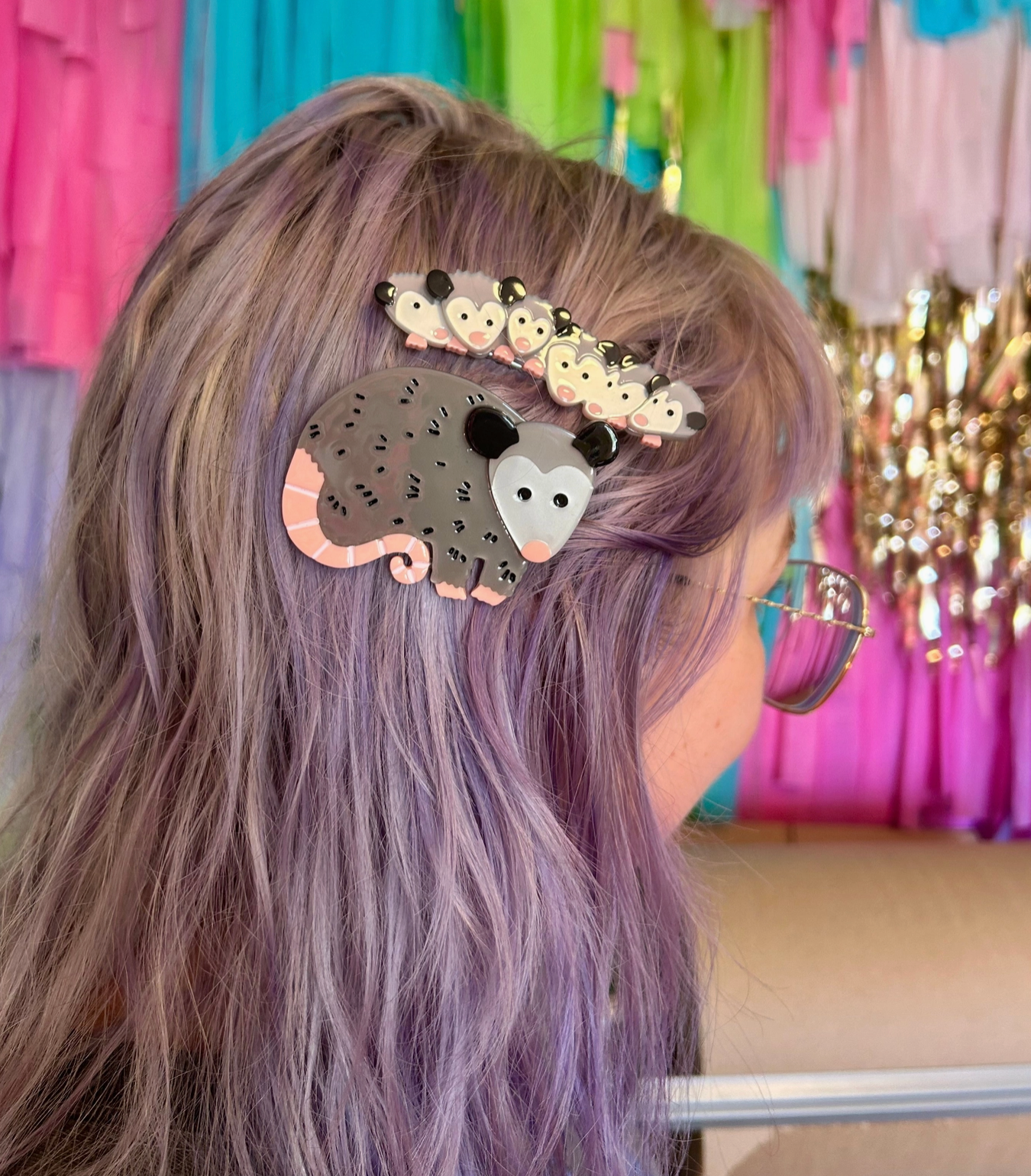 Possum Family Hair Clip Set