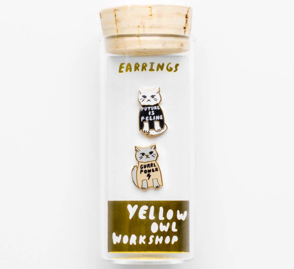 Gurrrl Power Cats stud earrings