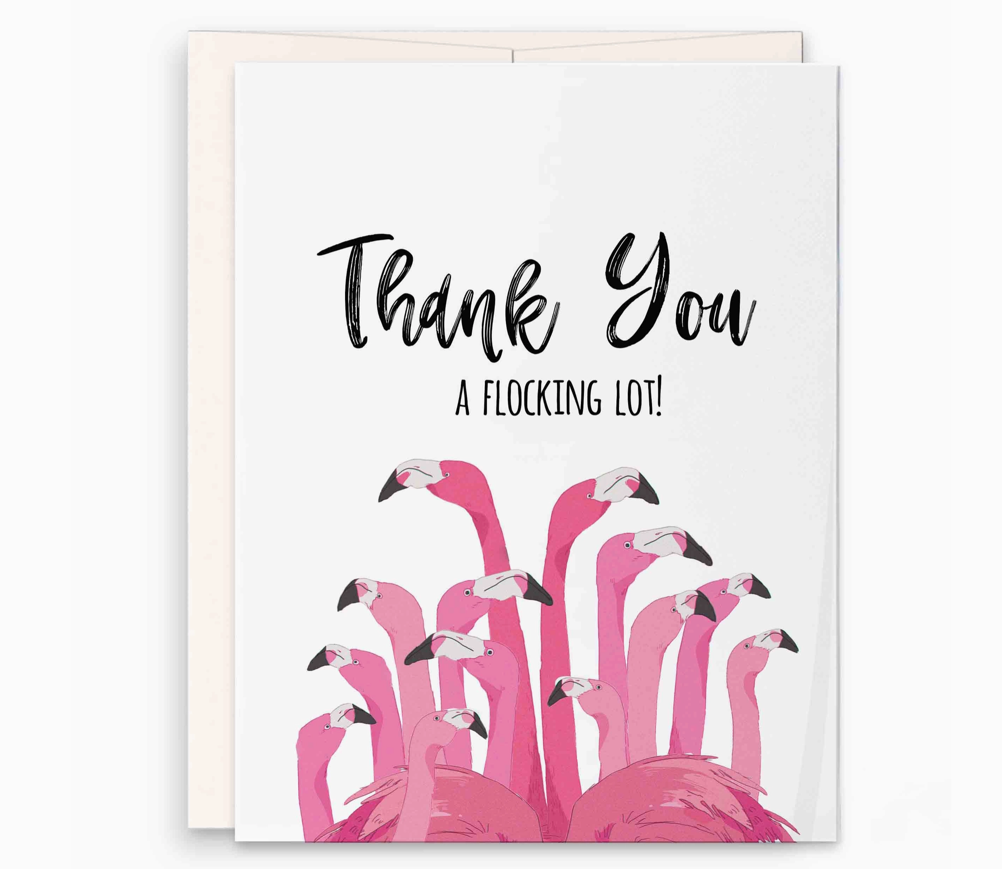 Flamingos Flock Thanks card