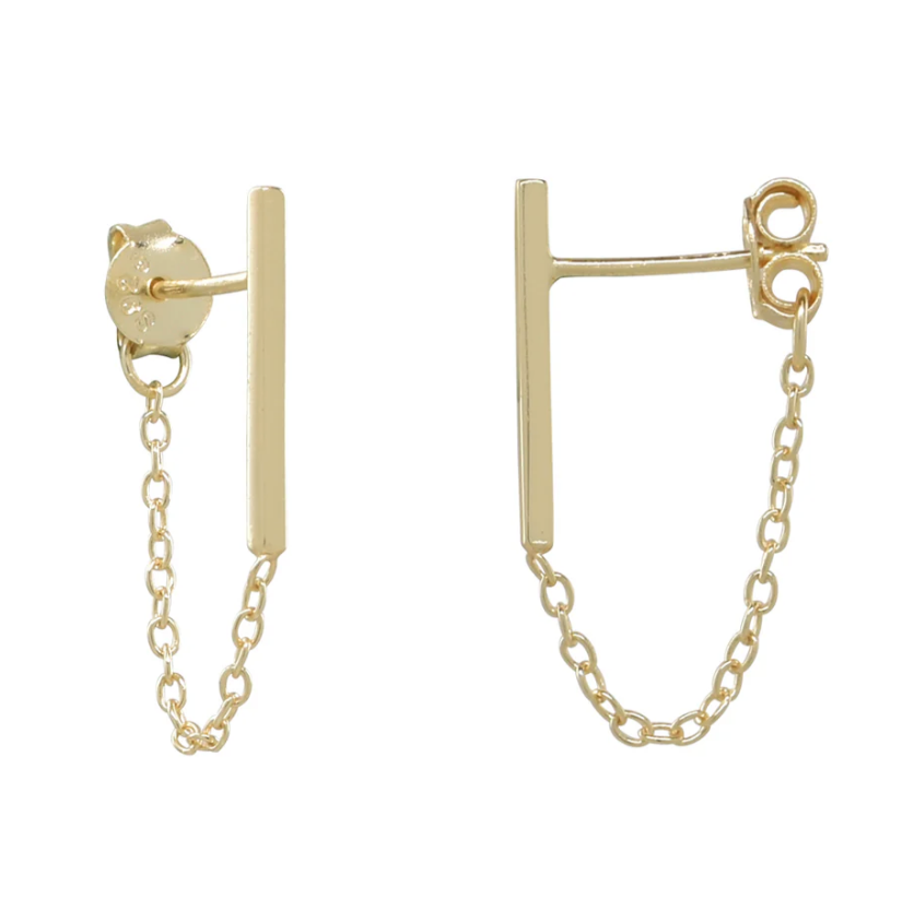 Bar Chain Dangle stud