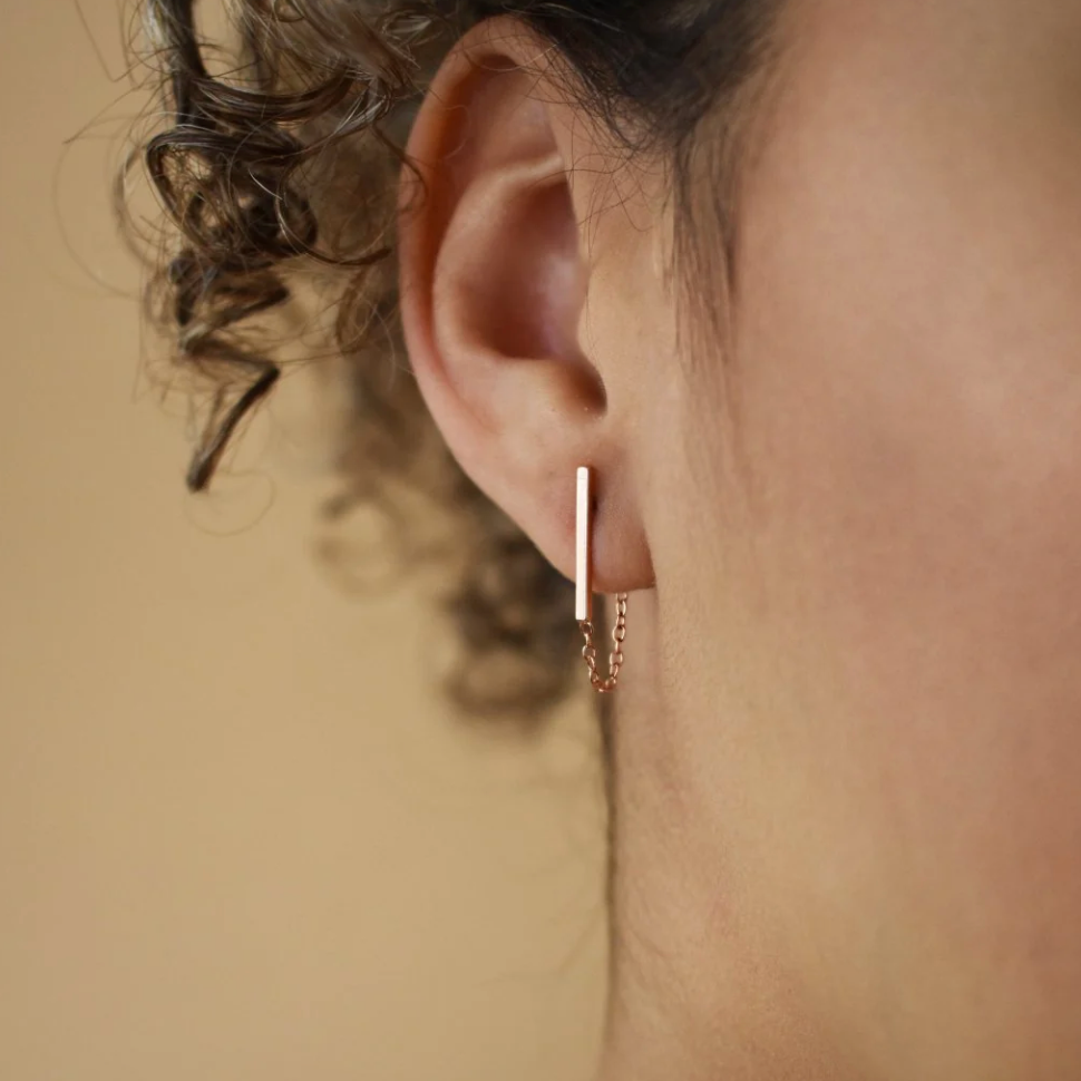 Bar Chain Dangle stud