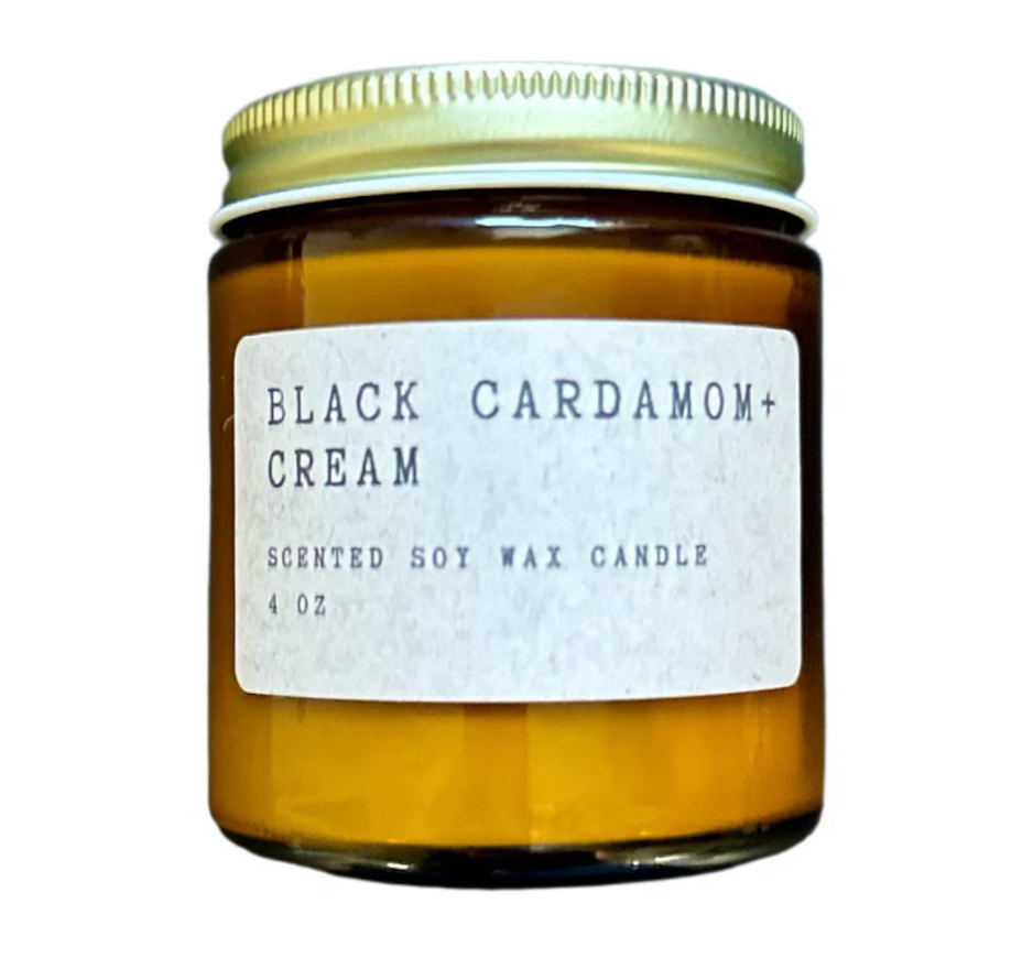 Black Cardamom + Cream Soy Wax candle