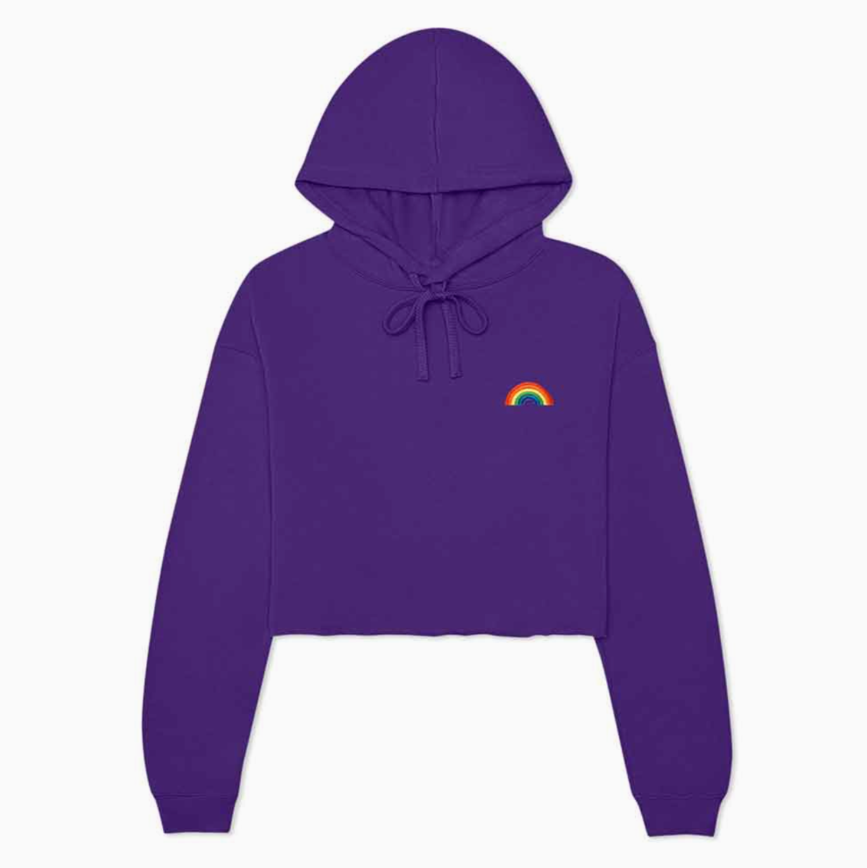 Rainbow cropped hoodie - Purple