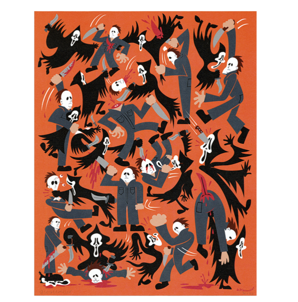 Michael vs Ghostface Art Print