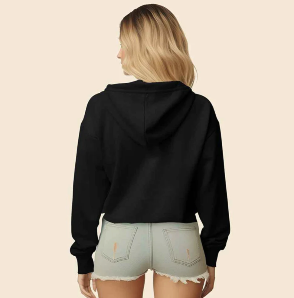 Rainbow cropped hoodie Navy