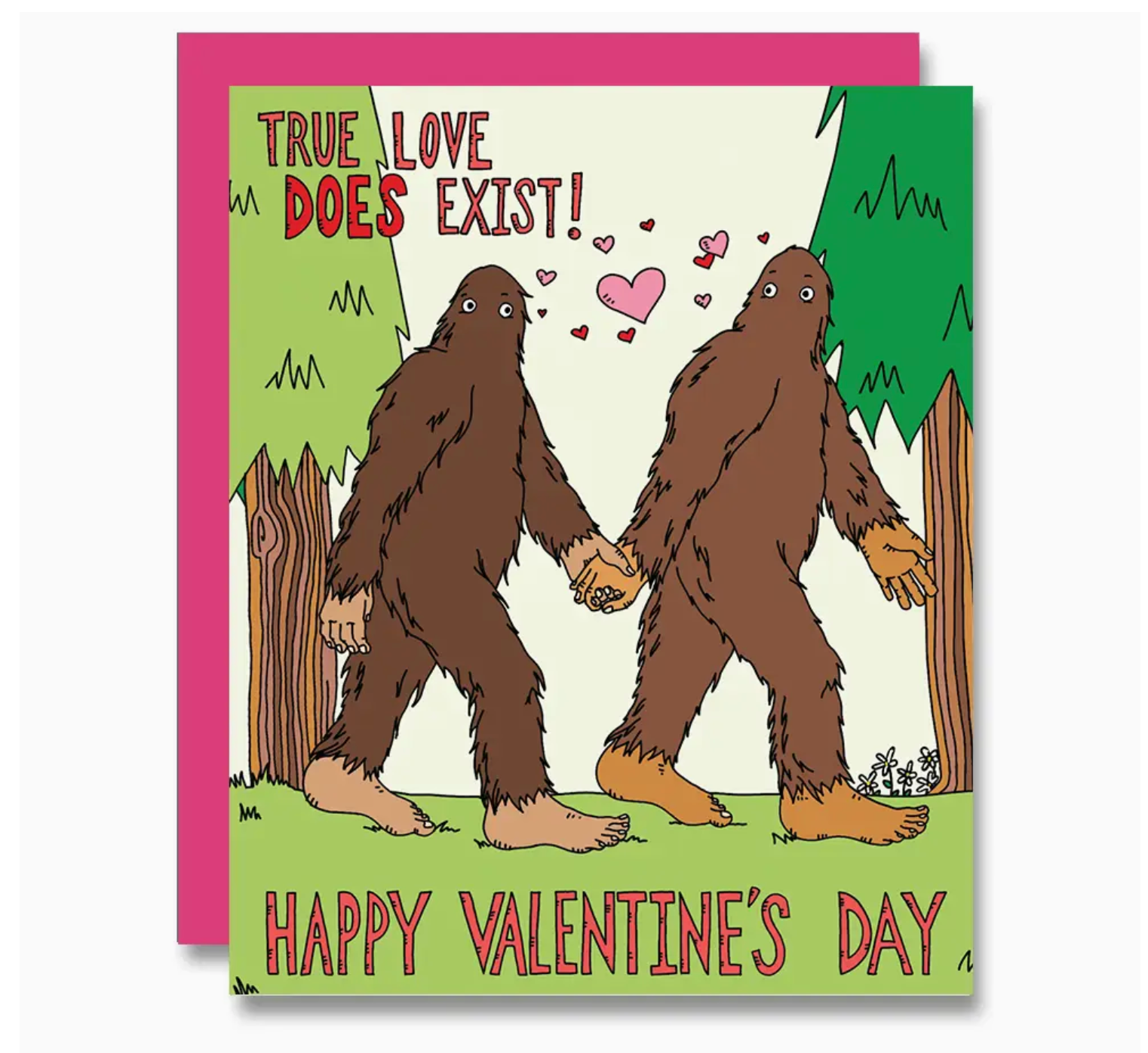 Bigfoot Valentine Greeting Card