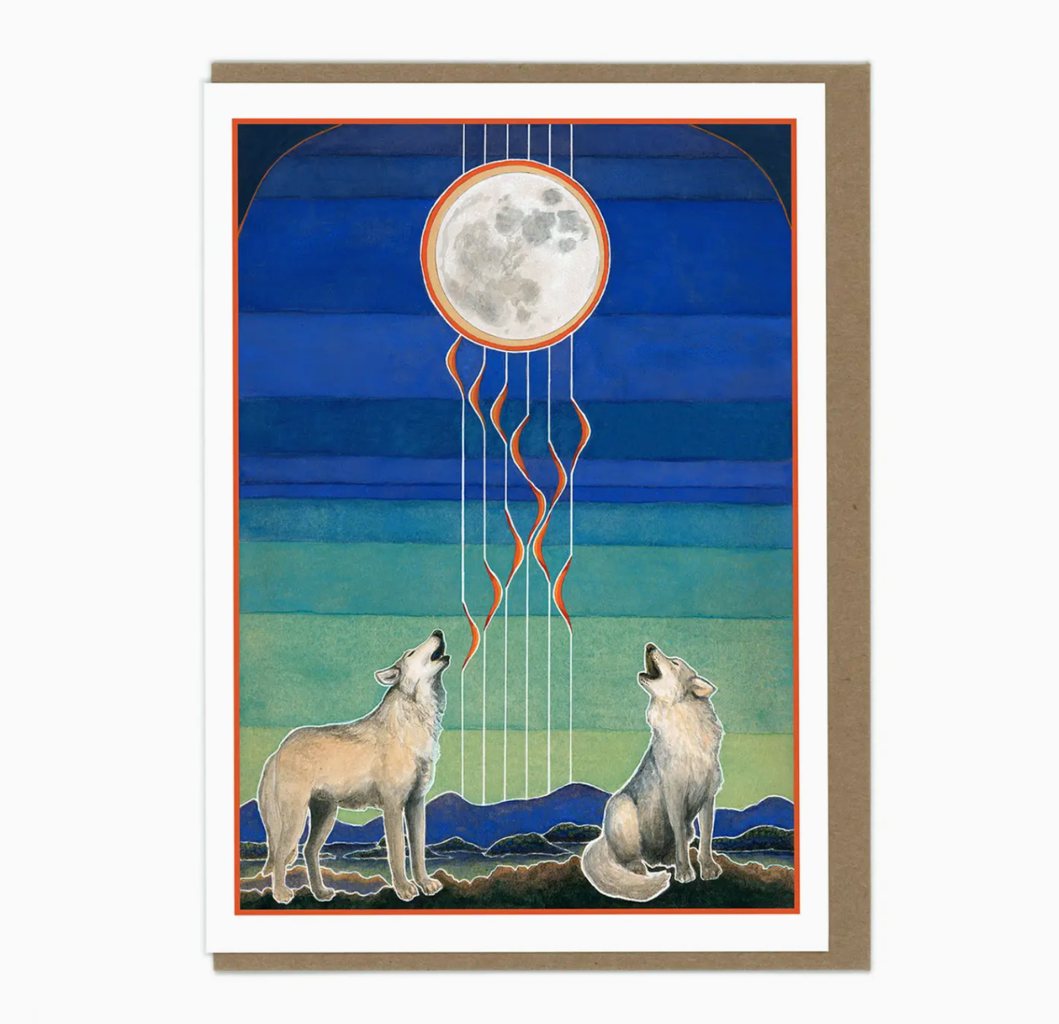 Wolves and Moon card Amy