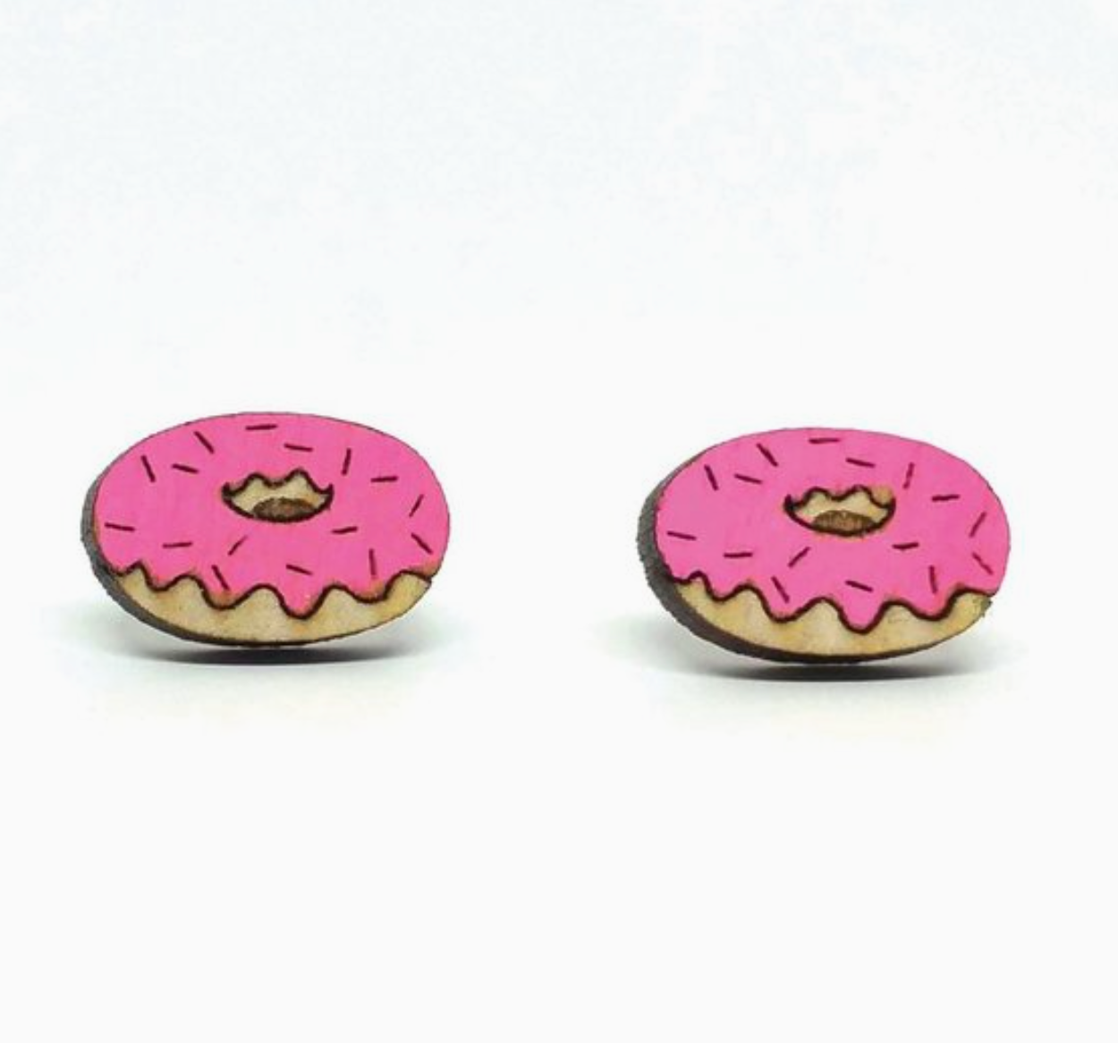 Pink Donut Wood Studs