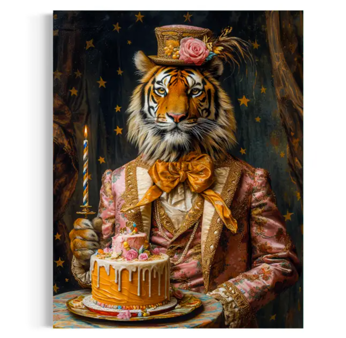 Tiger with Cake Art Print