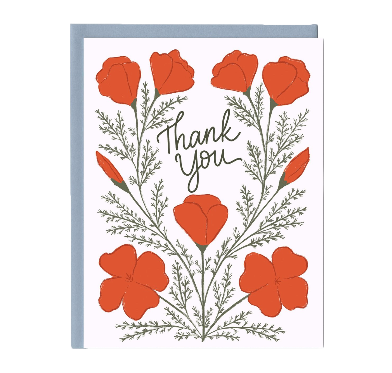 Thank You Poppies Greeting Card