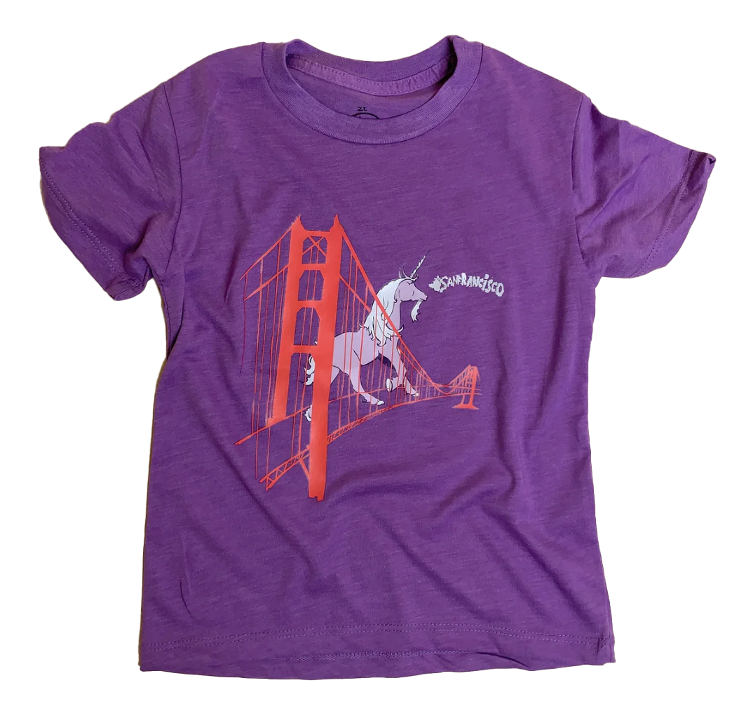 Unicorn on the Golden Gate Bridge Kid's T-Shirt