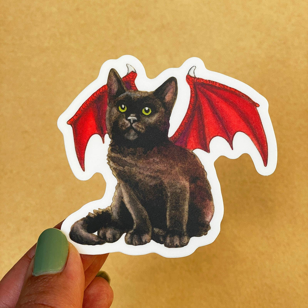 Dragon Kitten Red Wings Sticker