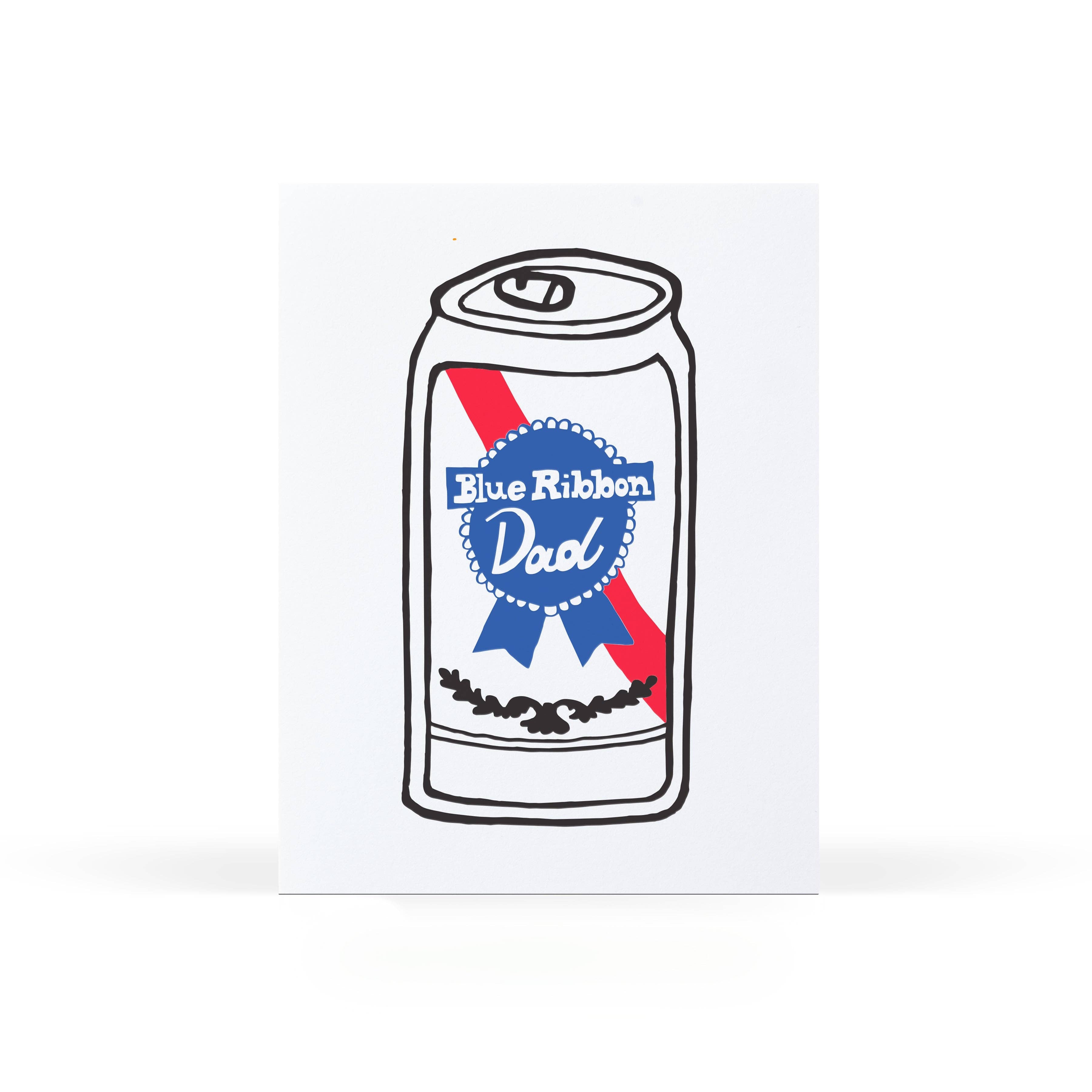 Blue Ribbon Dad Greeting Card
