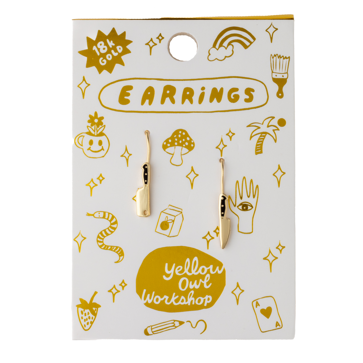 Knife and Cleaver Drop Earrings