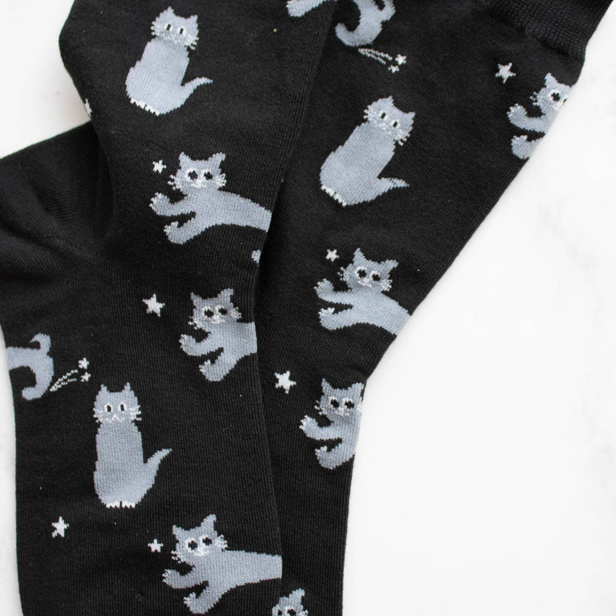 Cat Meow Socks Black