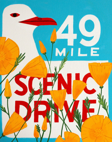 49 Mile Scenic Drive Poppy Print