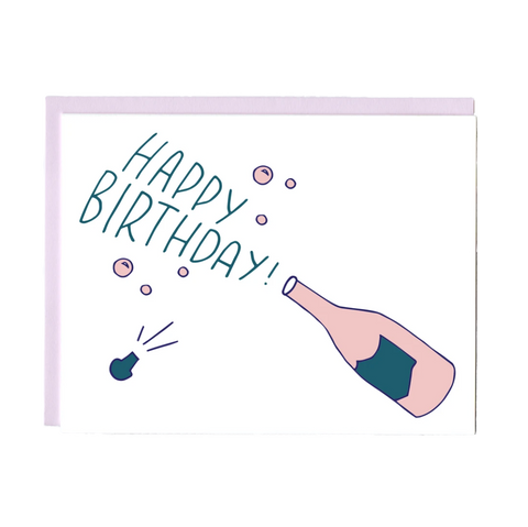 Champagne Birthday Greeting Card