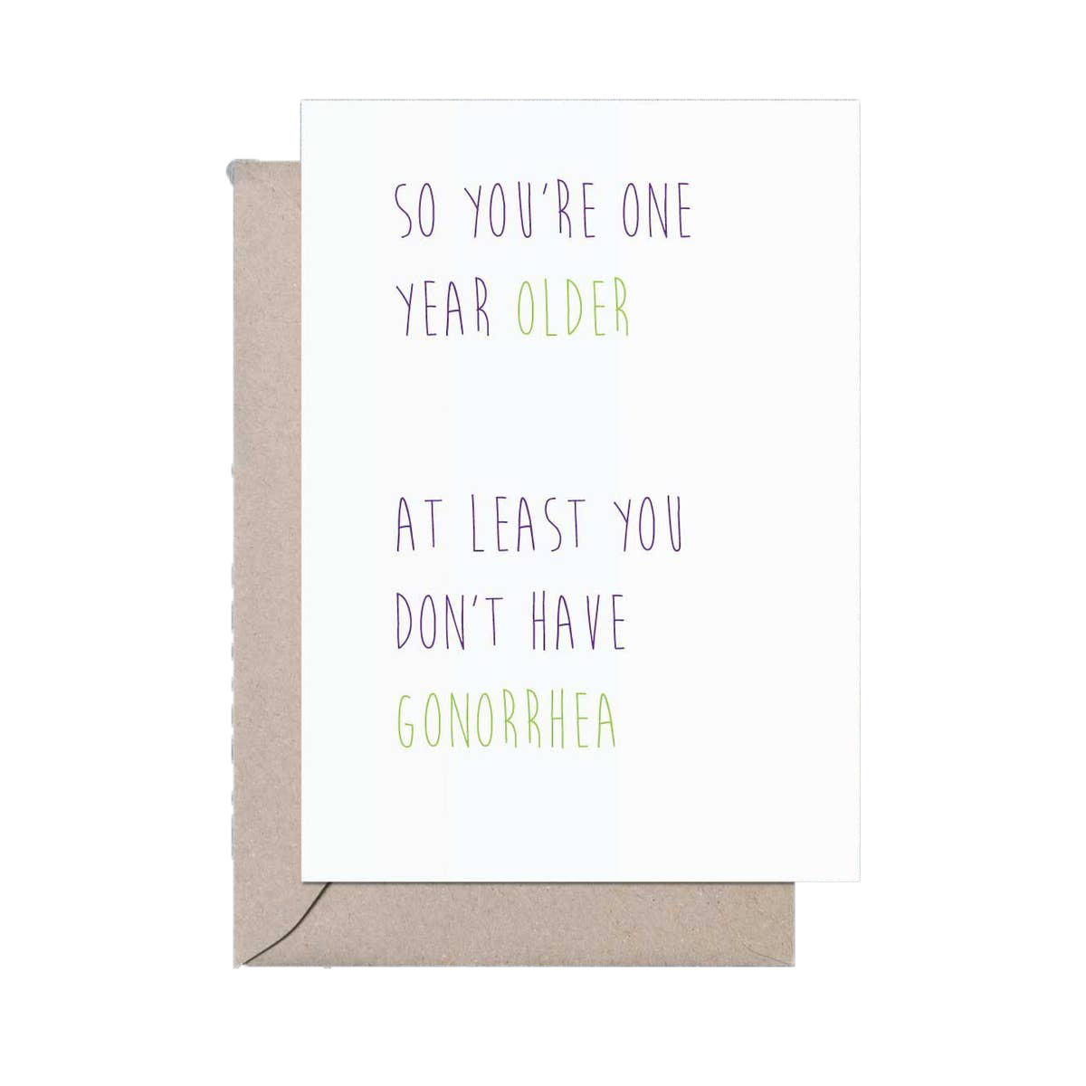 Birthday No Gonorrhea greeting card